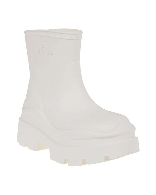 MSGM White Ankle Boots