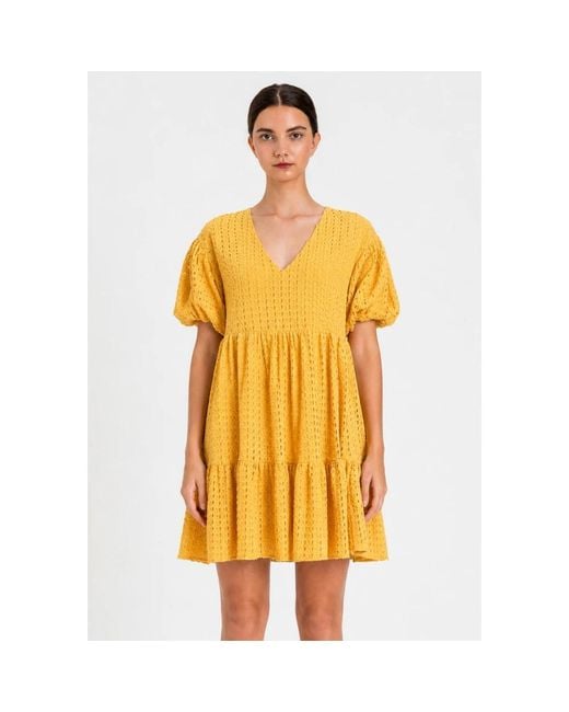 Twinset Yellow Short Dresses