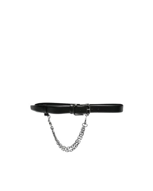 The Attico Black Belt With Chain Detail Calf Leather
