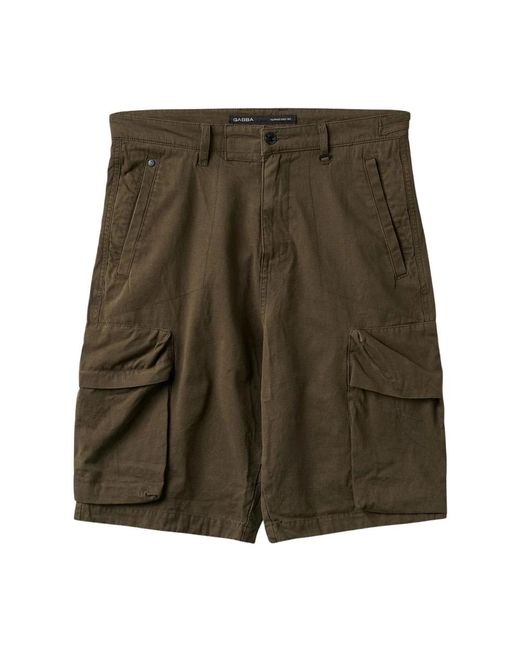 Gabba Khaki cargo shorts mit kordelzugsaum in Green für Herren