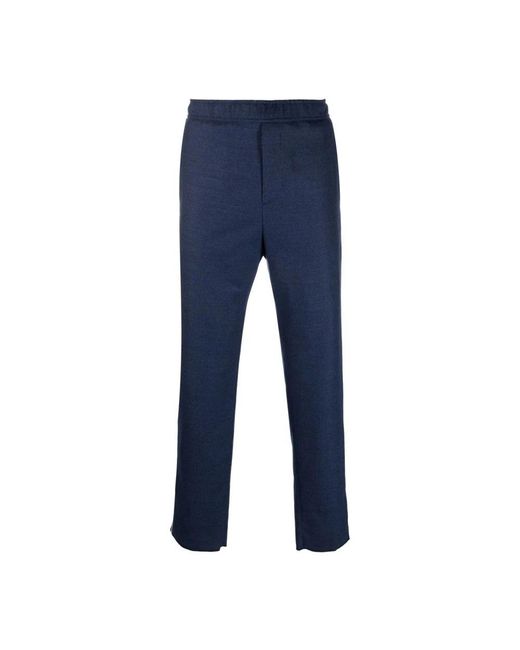 Etro Blue Straight Trousers for men