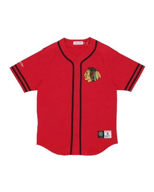 Mitchell & Ness Fitness ,Rood ,Katoen Chicago Blackhawks Nhl Katoenen Jas in het Red voor heren