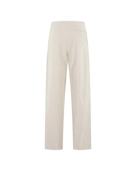 Isabelle Blanche Natural Straight Trousers