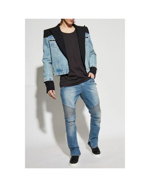 Balmain Jeans mit eingenähten reißverschlüssen in den beinen in Blue für Herren
