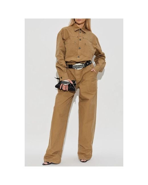 DSquared² Jumpsuits & Playsuits ,Bruin ,Katoen Jumpsuits & Playsuits in het Natural