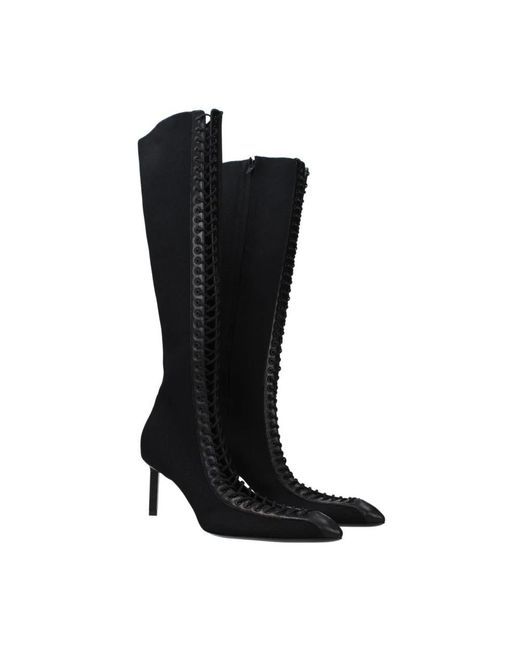 Givenchy Black Schwarze Stoff Spitze Zehen Reißverschluss Stiefel