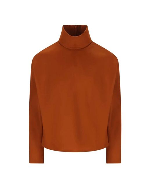 Saint Laurent Brown Turtleneck Zip T-Shirt