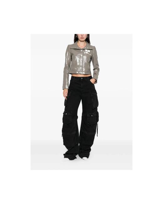 Courreges Gray Leather Jackets