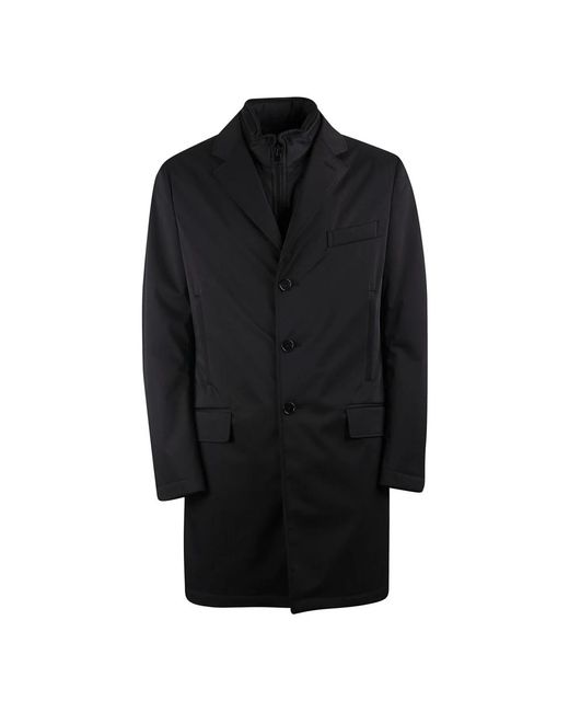 Single-breasted coats di Fay in Black da Uomo
