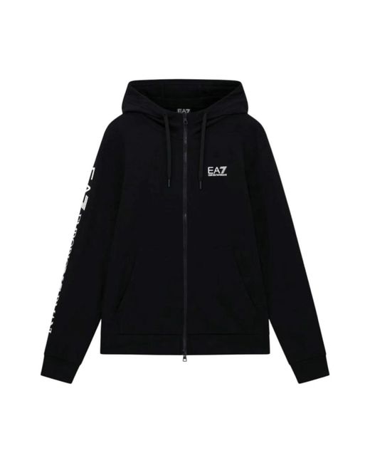 EA7 Black Zip-Throughs for men