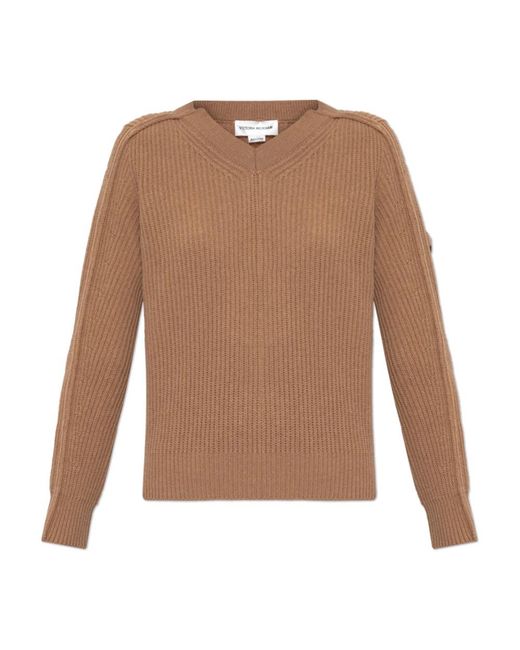 V-Neck Knitwear Victoria Beckham de color Brown
