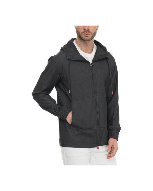 Kiton Black Zip-Throughs for men
