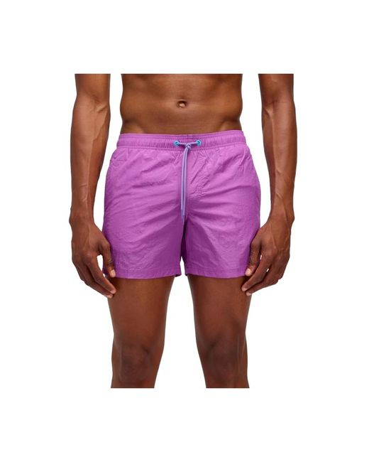 Sundek Gekräuselter regenbogen badeanzug in Purple für Herren