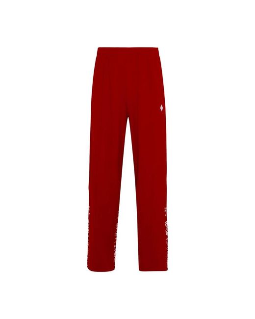 Marcelo Burlon Red Straight Trousers for men