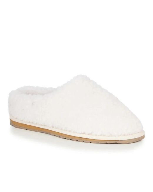 EMU Gezellige Teddy Pantoffels in het White