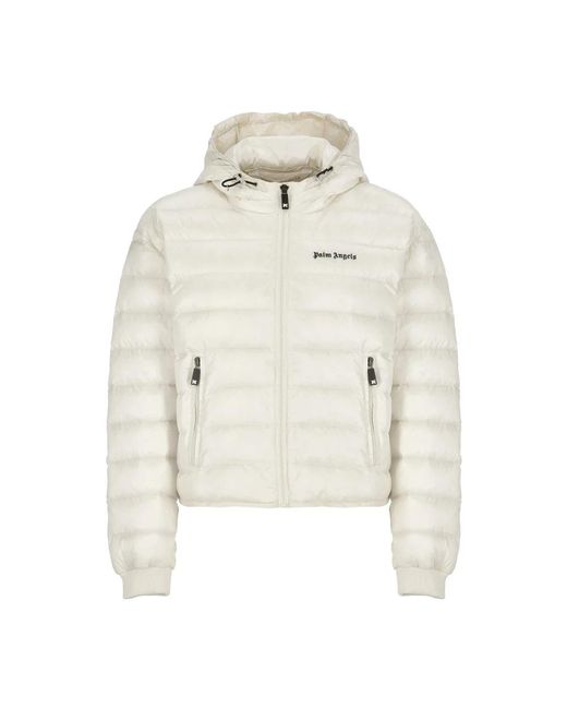 Palm Angels White Winter Jackets