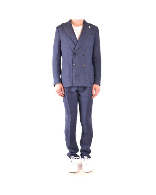 Lardini Kostuums ,Blauw ,Wol Single Breasted Suit Set in het Blue voor heren