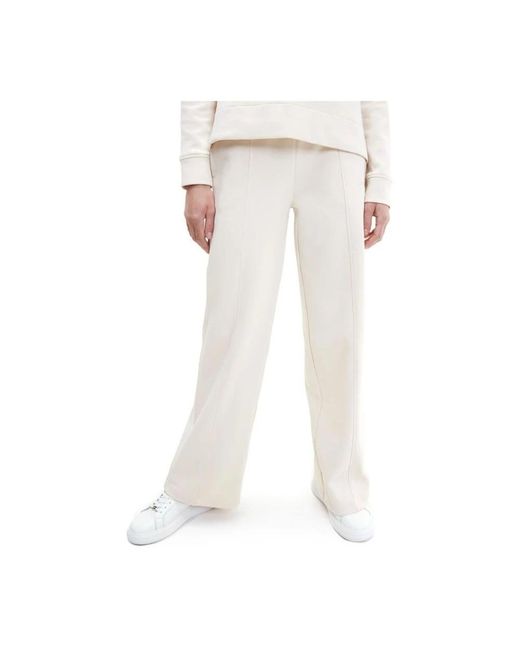 Calvin Klein Broeken ,Katoen Wide Leg Trainingsbroeken in het White