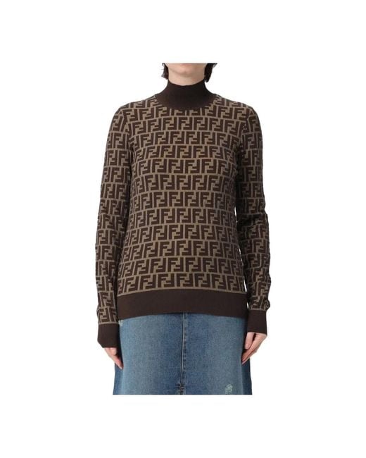 Fendi Brown Turtlenecks