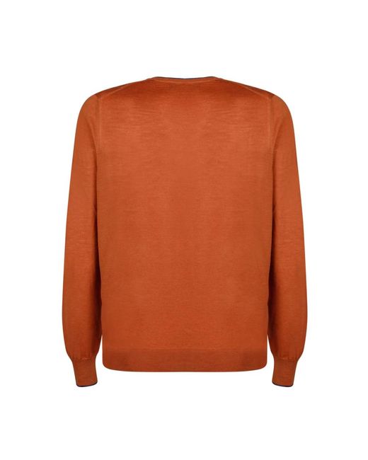 Gran Sasso Orange V-Neck Knitwear for men