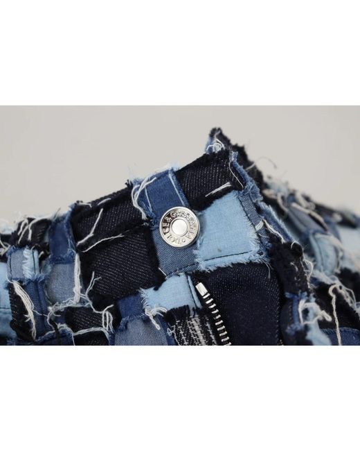 Dolce & Gabbana Blue Patchwork skinny denim jeans