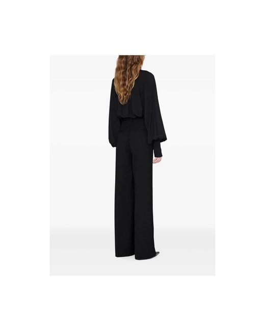 Anine Bing Black Anne Draped Blouse