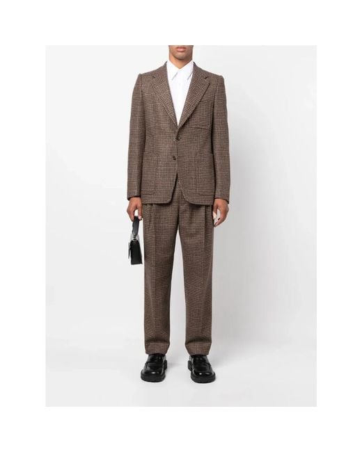 Dries Van Noten Brown Suit Trousers for men