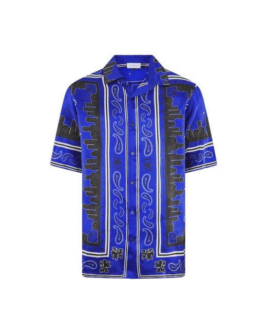 Off-White c/o Virgil Abloh Blue Short Sleeve Shirts for men