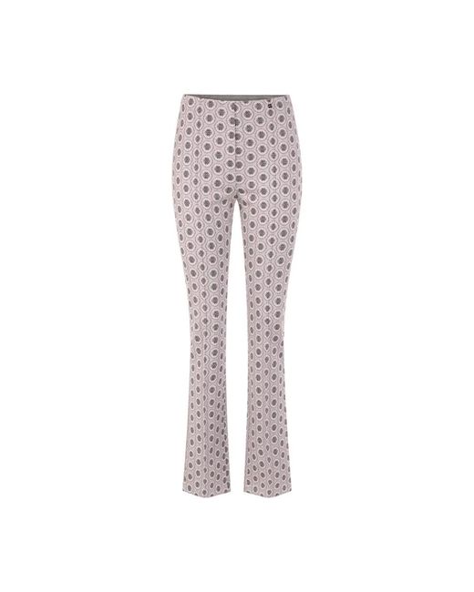 Marc Cain Grafische Print Elastische Scubajersey Broek in het Gray