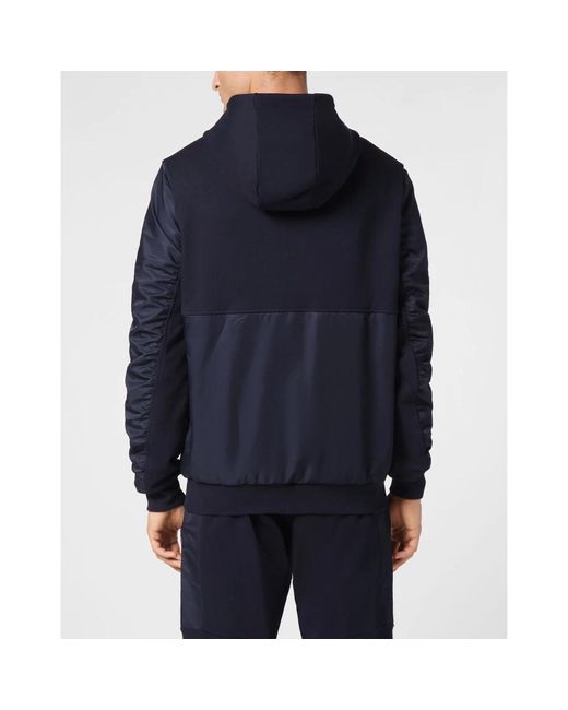 Philipp Plein Hoodies & Sweatvesten ,Blauw ,Katoen Hoodie Sweatjacket Iconic in het Blue voor heren