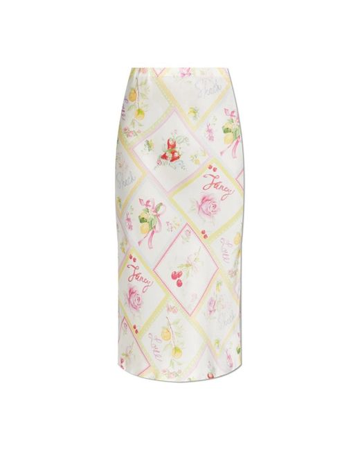 LoveShackFancy Rokken ,Veelkleurig ,Leer Rok Kasteel in het White