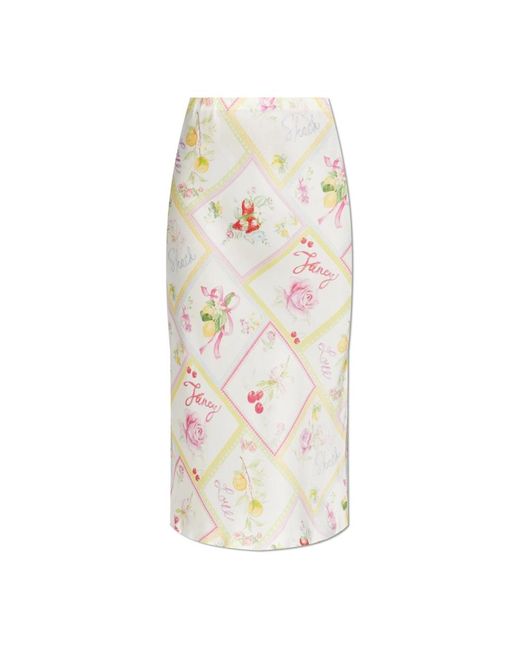 LoveShackFancy Midi Skirts in het White