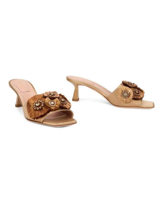 Alberta Ferretti Brown Heeled Mules