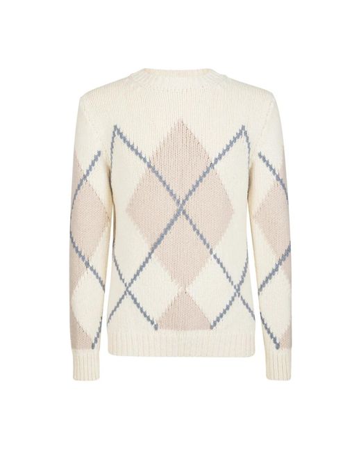 Eleventy Wollpullover Mit Diamantmuster in White für Herren