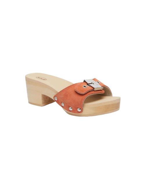 Scholl Pink Heeled Mules