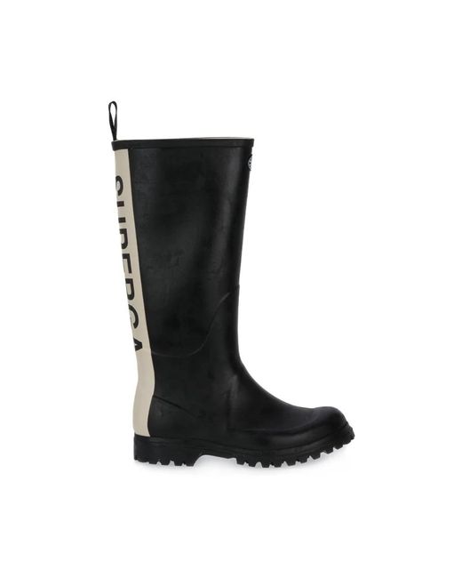 Superga Black Rain Boots