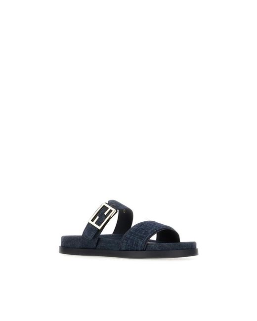 Fendi Blue Sliders