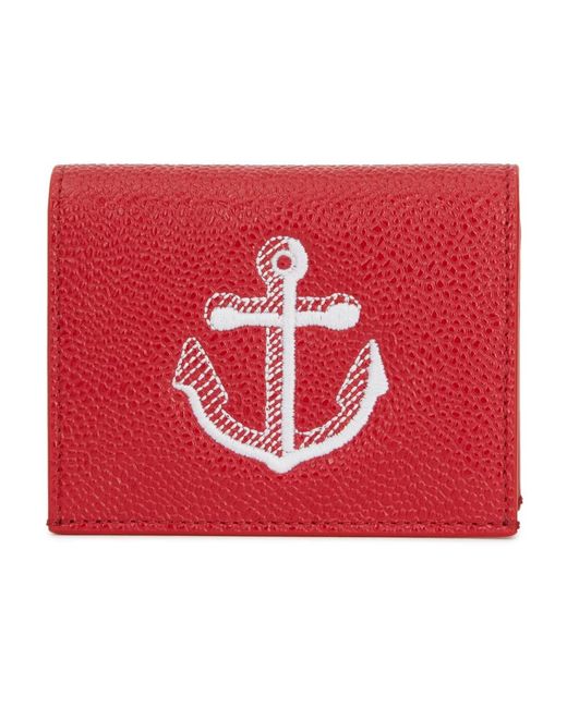 Thom Browne Accessoires ,Rood ,Leer Leren Portemonnees & Pasjeshouders in het Red