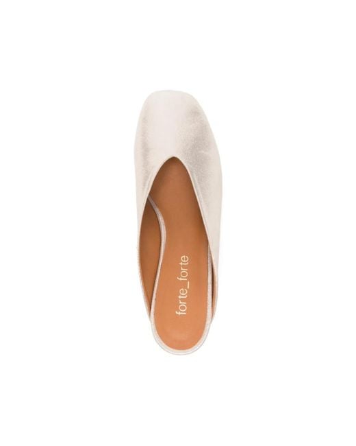 Forte_forte Natural Heeled Mules