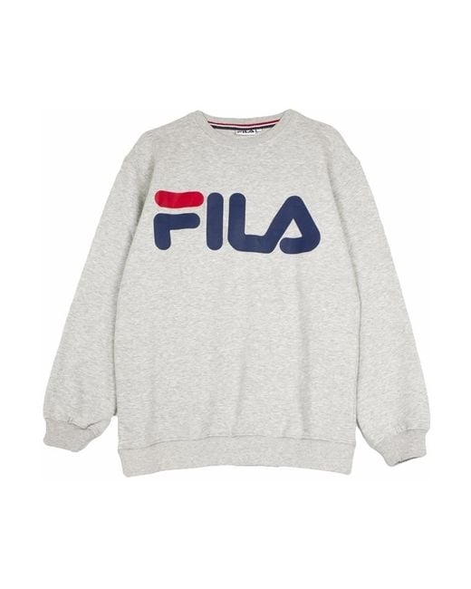 Fila Hoodies & Sweatvesten ,Grijs ,Klassieke Logo Crewneck Sweatshirt Lichtgrijs in het Gray voor heren