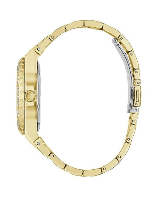 Guess Metallic Luxus quarzuhr mit goldenem armband