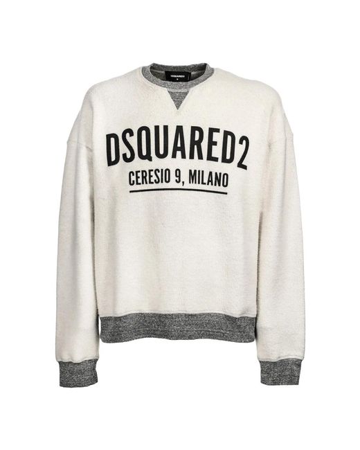 DSquared² Oversized fit sweatshirt in weiß in Gray für Herren