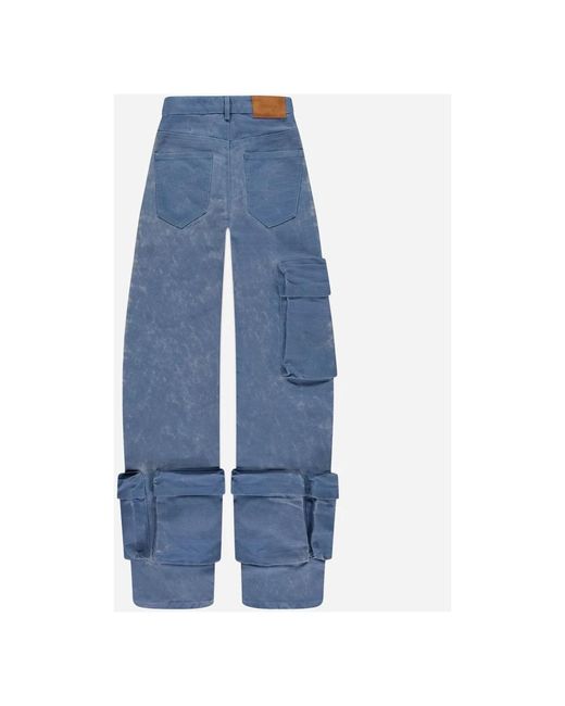 flâneur Blue Straight Trousers for men