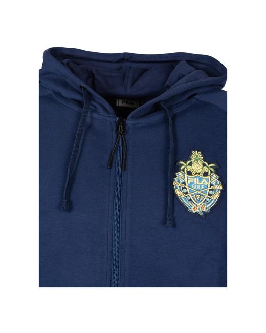 Fila Hoodies & Sweatvesten ,Blauw ,Katoen Hoodie Met Rits in het Blue voor heren
