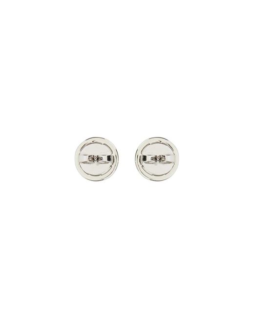 Tory Burch Metallic Kira Enamel Circle-Stud Ohrringe