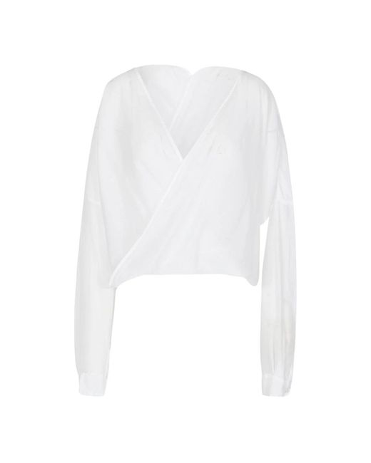 Blusa elegante con diseño único Jucca de color White