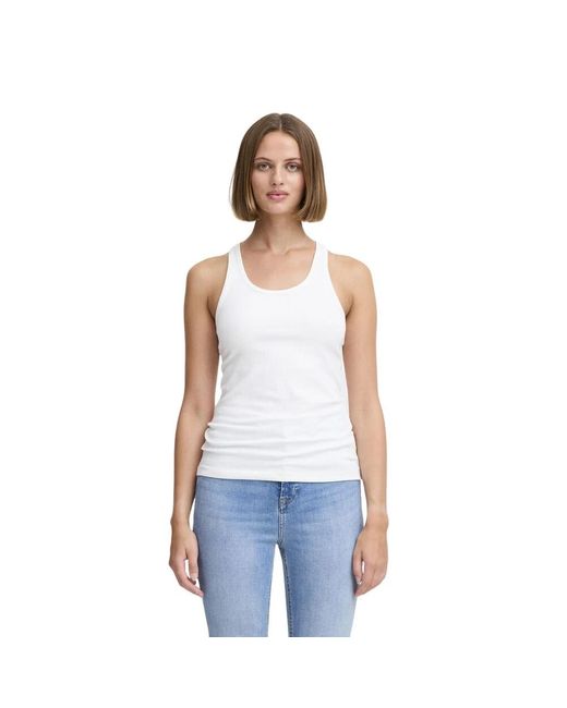 Ichi Tops ,Wit ,Geribbelde Tanktop in het White