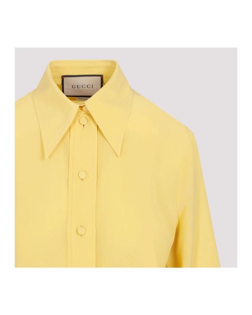 Gucci Yellow Gelbes seidenhemd
