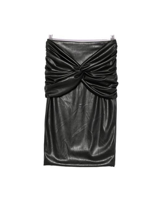 Elisabetta Franchi Black Leather Skirts