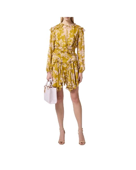 Elisabetta Franchi Yellow Short Dresses